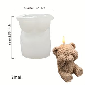 TEMU 곰돌이 눈 가리기 실리콘 몰드, 레진 캐스팅, 주얼리 제작에 적합, 양초, 석고, 수제 비누, 글루 드립 제작에 적합. 봄, 발렌타인데이, 아버지의 날, 어머니의 날, 추수감사절과 같은 특별한 날에 완벽합니다.