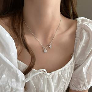 TEMU 스타일리시하고 고급스러운 프렌치 스타일의 럭셔리 스테인리스 스틸 바다 조개껍데기와 목걸이, 여성을 위한 활용도 높은 데일리 선물, 캐주얼 복장이나 휴가 스타일에 완벽, 우아하고 달콤한 조개껍데기와 라인스톤 목걸이, 여성용 쇄골 체인이나 넥 체인, 선물