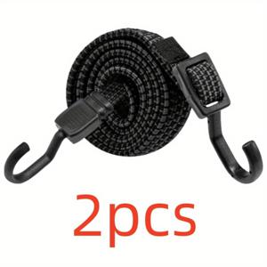 TEMU 2/5개 헤비듀티 탄력 스트랩, 블랙 고탄성 고무 번지 코드 조절 가능 후크 디자인, 캠핑 텐트 트럭 고정 스트랩, 야외 차량 짐 고정 스트랩, 아버지의 날 선물용 실용적인 도구