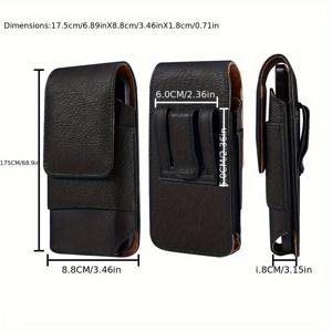 TEMU 고급 소가죽 무늬 옥스포드 PU 폰 케이스 허리 벨트 홀스터 파우치