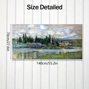 TEMU 1개 모네의 강 풍경화 - 방수 캔버스 프린트, 걸이 포함 액자 포스터, 인상파 벽 장식용 거실/침실/사무실 - 박물관 품질 복제품 (1개), 평면 2D, 고급 인쇄, 실내 디자인, 조용한 풍경, 홈 , 룸 장식에 완벽
