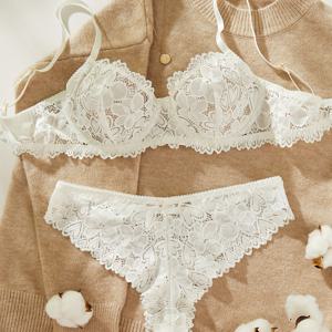 TEMU 여성용 풀 레이스 언더와이어 브라 & 매칭 팬티 세트 - 프린트 매칭 란제리 세트, 데이트 나이트, 웨딩, 기념일을 위한 고급스러운 디자인 - 결혼/파트너 커플을 위한 편안하고 섹시한 디자인 (손세탁 권장)