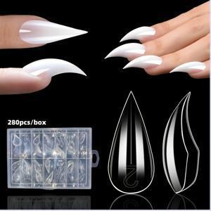 TEMU 280개 짧은 고양이 발톱 네일 듀얼 폼, 3D 재사용 가능한 풀 커버 몰드 할로윈 네일 아트 디자인 14가지 사이즈, DIY 네일 & 전문가용, 네일 액세서리, 휴일 선물