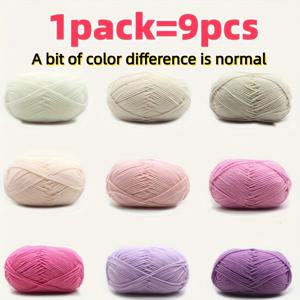 TEMU 9가지 다양한 색상의 코바늘 뜨개질 실 9개 세트입니다. 다양한 혼합 색상 그룹으로 구성되어 있으며, 뜨개질 및 코바늘 뜨개질 초보자에게 적합하며, 스웨터, 담요, 스카프, 장갑 등에 이상적입니다 - 따뜻하고 부드러움