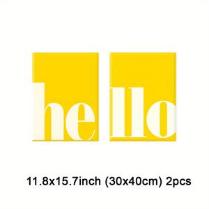 TEMU 2개 세트 프레임 디자인 벽 장식, 볼드 타이포그래피 캔버스 아트 그림, 선샤인 옐로우 작품 포스터, 인사 요소 벽 예술, 레트로 프린트 포스터, 모던 홈 데코, 룸 에스테틱, 거실/침실용 선물, 액자 포함, 침실 장식, 스타일, 현대 미술, 내구성 있는 소재, 아트 컬렉터를 위한 2D 평면 포스터, 인테리어 디자이너용, 방 꾸미기에 완벽한 장식품