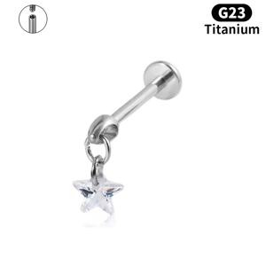 TEMU 1개 티타늄 합금 펜타그램 립 스터드 이어 스터드 이어 연골 피어싱 주얼리