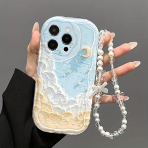 TEMU 트렌디하고 튼튼한 충격 흡수 폰 케이스, 독특한 디자인과 귀여운 프린트, 추가 보호를 위한 매달기 체인 포함; 애플 시리즈 11/12/13/14/15/16 프로 맥스, 삼성 시리즈 A05/A15/A35/A55/S23/Ultra/S25/U 호환 가능