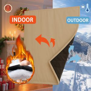 TEMU 1개 자체 접착식 무드릴 두꺼운 단열 커튼, 고그램 무게 260g, 편안한 촉감, 방풍 및 방한 기능, 침실, 거실, 현관 장식 파티션 도어 커튼, 프라이버시 차단