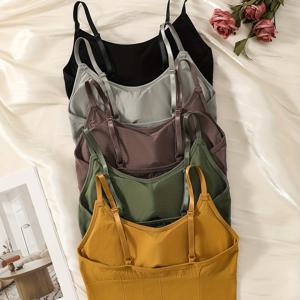 TEMU 5개 세트 여성용 통기성 백리스 브라 (언더와이어 없음)