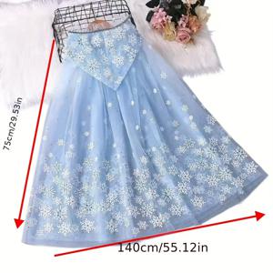TEMU 공주들을 위한 새로운 크리스마스 눈꽃 케이프 스타일, 생일 공연 및 무대 쇼에 완벽