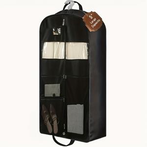 TEMU 여행용 5인치 가셋 헤비듀티 의류 가방, 43인치 수트 가방, 옷장 보관용 행거 옷가방, 포켓 포함, 남성용 수트 홀더, 셔츠, 코트, 드레스, 수트용