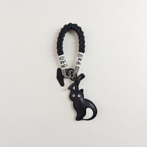 TEMU 휴대폰 손목 스트랩, 귀여운 고양이 펜던트, 펜던트 직조 나일론 짧은 끈 휴대폰 케이스 가방 펜던트 자동차 키 체인 이어폰 휴대용 손목 스트랩 팔찌에 적합
