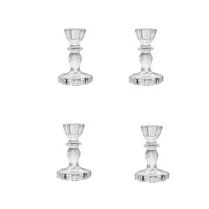 TEMU 4개 세트 투명 유리 캔들홀더 - 수직 리브 디자인, 테이블 센터피스, 웨딩, 파티, 크리스마스, 추수감사절, 부활절, 하누카 등 다양한 명절 장식용 캔들라브럼