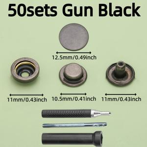 TEMU 50세트 금속 스냅 버튼 503 - 설치 도구 포함. 가죽 가방, 인조 가죽 공예 액세서리, 다운 재킷, 트렌치 코트 및 기타 의류에 적합. 가볍게 누르면 잠기고 당기면 열림. 네 조각 스냅 세트. 의류 액세서리. 남녀 공용 스냅 버튼, 재킷 잠금장치,스타일리시한 클로저,고품질 클로저,녹 방지 스냅,풀투오픈 스냅스,패션