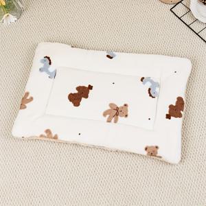 TEMU 1개 겨울 반려묘 잠자리 매트, 두꺼운 보온 담요, 덮개 및 패딩용, 카툰 동물 패턴, 세탁기 사용 가능, 대형 고양이와 강아지에게 적합, 편안하고 내구성 있는 펫 베드