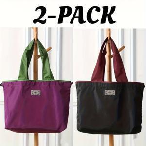 TEMU 멀티 스타일 접이식 쇼핑백, 산뜻한 컬러 매칭, 튼튼하고 대용량, 드로스트링 디자인 조절 가능, 간편하고 실용적, 야외 여행에 적합