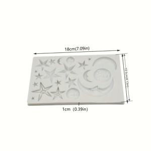 TEMU 1개 라마단 태양 달 별 레진 드립 글루, 석고 장식 수제 초경 실리콘 몰드 양초 장식, 쉬운 몰드 제거, 재사용 가능한 몰드