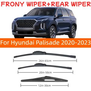 TEMU 현대 2020-2023용 전면 및 후면 유리 와이퍼, 사이즈 26''+20''+12''-65cm+50cm+30cm, 전면 및 후면 와이퍼 블레이드 세트, 모든 기상 조건에 적합, HD 무소음 3개 세트 - 3개