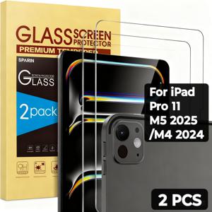 TEMU 이것은 iPad Pro 11인치 M5 2025/M4 2024 (6세대/5세대) 용 2개 팩 스크린 보호 필름입니다. [Fa ID 및 Apple Pencil 호환 기능이 있습니다. 스크래치 방지 기능이 있습니다.