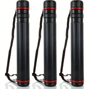 TEMU 3개 세트 확장형 포스터 튜브 17.5-28인치 어깨끈 포함 - 내구성 강한 블랙 아트 보관 튜브, 문서, 청사진, 그림, 작품용 - 전문가, , 사무용 안전 운반 케이스, 청사진 보호, 원통형, 견고한 구조, 건축가 및 디자이너용 드로잉 튜브