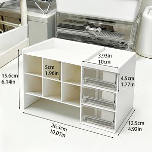 TEMU 마커 펜 보관함 | 서랍형 펜 케이스, 경사형 펜 홀더, 문구류 보관, 펜 스탠드, 학생 및 사무실 보관에 적합, 잡동사니, 메모, 펜 보관도 가능, 분리형 파티션, 연필 보관, 플라스틱 재질