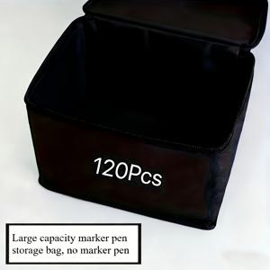 TEMU 120개 슬롯 마커 보관 가방 (펜 제외, 추가 가능), 대용량 색연필 보관을 위해 디자인된 컨테이너 토트백, 휴대용 미술 용품 보관 가방, 대형 마커 펜 홀더, 펜 케이스, 휴대용 접이식 필통