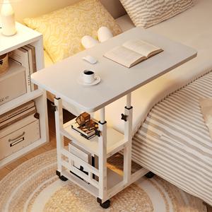 TEMU 조절 가능한 높이의 다목적 이동식 컴퓨터 테이블 조절 가능한 높이 롤링 데스크 내구성 강한 금속 프레임 침실/사무실/거실용 노트북 데스크 가정 사무실 책상 침실 가정 소파 옆 탁자 침대 테이블