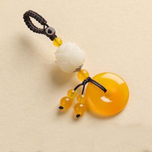 TEMU 전통 연꽃 옥 열쇠고리, 평안부적 키링, 차량용 인테리어 장식 추천 빨강, 하양, 분홍, 초록, 노랑