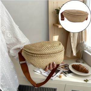 TEMU 여성용 스트로 벨트백 1개, 조절 가능한 스트랩이 있는 크로스바디 웨이스트백, 여름 해변 휴가 및 일상 사용에 완벽