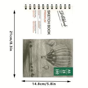 TEMU 대형 스파이럴 스케치북 - 고품질 두꺼운 표지, A5 사이즈, 두꺼운 종이 페이지, 드로잉 및 스케치에 이상적, 모든 예술가에게 적합 | 예술적 커버 디자인 | 내구성 있는 제본, 생일/크리스마스/선물에 완벽, 사계절 내내 사용 가능