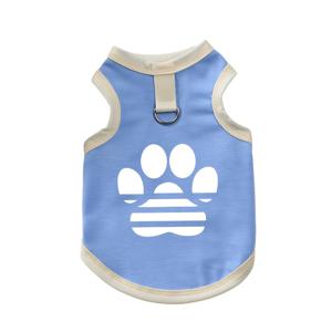 TEMU 여름 쿨 강아지 조끼 - 통기성 좋은 폴리에스터 메시, 귀여운 발자국 디자인, 소형견용 가벼운 애완동물 의류 (4가지 색상)