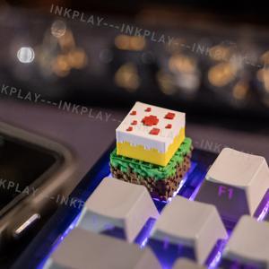 TEMU 픽셀 스타일 키캡, 풀과 케이크 모양 키캡, 게이머들의 최애, 키캡 애호가를 위한 컬렉터 아이템, 휴일 선물과 생일 선물로 완벽한 선택