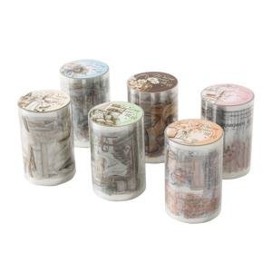 TEMU 6롤 팩 - 투명 PET 가정용 장식 테이프 스티커 세트, 아늑한 집 시리즈 - 다이컷, 방수, 자체 접착식 - 스크랩북킹, 잡지 아트 저널, 플래너용 콜라주 스티커에 적합