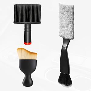 TEMU 차량 내부 청소 도구 3종 세트 (차량 청소용 먼지 제거 브러시, 이중 헤드 에어 벤트 먼지 브러시, 시트 청소 도구 포함). 차량 내부, 대시보드, 엔진 및 가죽 시트 청소에 적합합니다.
