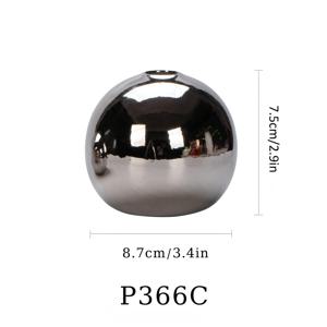 TEMU 새로운 수제 세라믹 꽃병, 고온 굽기, 은과 금색의 세련된 원형 디자인. 신선한 꽃 물주기, 수경에 적합하며, 이 창의적이고 고급스러운 장식품은 거실, 현관에 우아함을 더합니다.