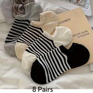 TEMU 4켤레 로우컷 양말, 간편하고 가벼운 투명 양말, 여성용 스타킹 및 양말, 여성용 투명 보트 양말 - 모든 계절에 적합