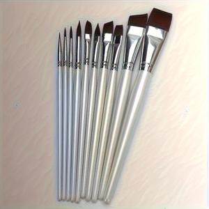 TEMU 10개입 전문가용 페이스 페인팅 브러쉬 세트 - 나일론 털, 정밀 디테일링 & 블렌딩 브러시 (메이크업 아티스트용) - 할로윈 및 크리스마스 파티에 이상적