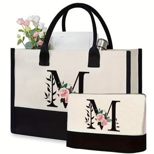 TEMU 여성 토트백, 혼합 색상, 화장품 가방, 고정 숄더 스트랩, 잠금 장치 없음, 랜덤 프린팅, 핸드백 포함