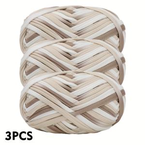 TEMU 슬리퍼, 담요, 바구니 등 코바늘 프로젝트에 적합한 두꺼운, 탄성 있는 털실 3개 세트, 뜨개질 및 코바늘 뜨개질에 완벽