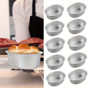 TEMU 10개입 타원형 베이킹 디쉬, 아노다이즈 알루미늄 재질, 논스틱 표면, 치즈케이크, 젤리, 브라우니, 빵 제조에 적합, 축하 행사, 가족 행사, 필수 도구로 완벽