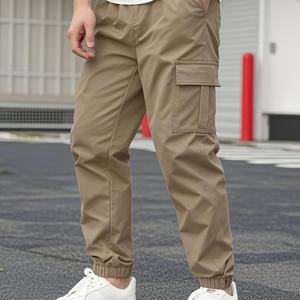 TEMU 남성 캐주얼 스포츠 단색 작업 바지