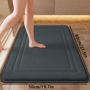 TEMU 미끄럼 방지 산호 양털 욕실 매트 - 부드럽고 세탁 가능하며 내구성이 뛰어나며 안전하고 편안함을 위한 PVC 뒷면 처리, 회색, 흰색, 검정색, 남색, 베이지색으로 제공, 욕실 매트 장식 아버지의 날 어머니의 날 선물 크리스마스 할로윈 PVC 러그