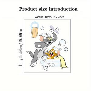 TEMU 톰과 제리 유리 스티커 창의적인 디자인, 욕실 샤워문 자체 접착식 스티커, 주방 도어 및 샤워 유리 문 장식용, 창의적인 스티커로 행복한 공간을 만드세요