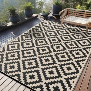 TEMU 토트백 + 스테이크 야외 매트 1개, 파티오 매트, 세탁 가능한 대형 야외 매트, 직조 야외 매트, RV 캠핑 매트, 파티오, 데크, 피크닉, 현관, 발코니용 대형 매트, 세탁 및 속건성