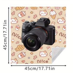 TEMU 1개, [접착식 매직 포장 천] INS 스타일 신선한 디저트 고양이 패턴 프린트, 초대형 탈출 방지 및 스크래치 방지 고양이 포장 천, 세탁 가능하고 내구성 있는 고양이 침대 담요, 장난기 많은 고양이를 위한 그루밍 및 진정 수건, 범용 여행용 수납 천, 카메라 및 컴퓨터 보호용 포장 천