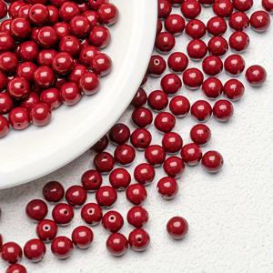 TEMU 50개 8mm 주석/레드 샌드 비즈 - DIY 주얼리 제작, 핸드메이드 공예, 목걸이 & 팔찌 비즈용 원형 보석 (주석 광물) - 50개, 8mm 크기, DIY 주얼리 제작에 적합