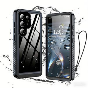 TEMU 휴대폰 케이스: 삼성 갤럭시 S25 엣지, S25, S24 FE, S20, S21, S23 플러스 및 A55 5G용 강화된 전문가용 휴대폰 케이스, 360도 충격 방지 밀봉 디자인. 방진, 방설 기능, 수영과 같은 야외 활동에 이상적