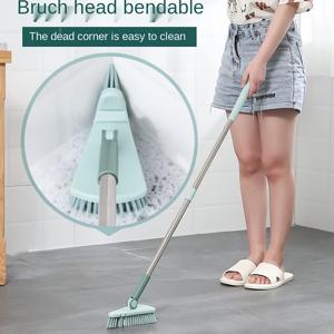 TEMU 욕실 타일 및 변기 틈새 청소를 위한 튼튼한 긴 손잡이 브러쉬 2피스 세트. 엎드려서 청소할 필요 없이 사용할 수 있도록 설계되었으며, 두껍고 유연한 브러쉬 모가 특징입니다.