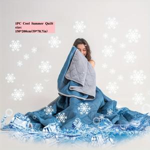 TEMU 단색 퀼트, 쿨링 담요, 여름 에어컨에 적합, 세탁기 사용 가능, 시원하고 부드러운 원단으로 제작, 침실, 게스트룸 및 기숙사에 편안함