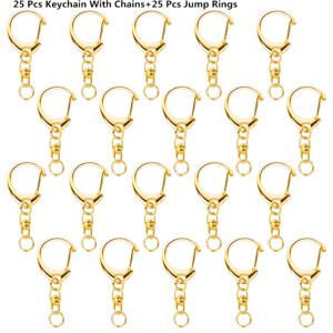 TEMU 50개 로브스터 클로 키체인 세트, 회전 버클 끈 고리 (오픈 연결 링 포함), 철 합금, 대량 포장, 키체인, 가방, 애완 동물 태그, 공예 및 선물 제작에 다용도, PUCXOBE 가방 추가, 지갑 제작, DIY 지갑 제작